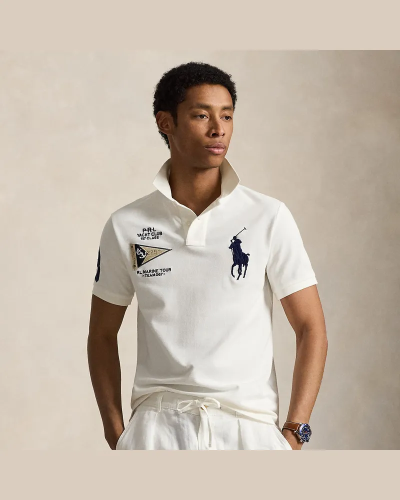 Ralph Lauren Custom-Slim-Fit Poloshirt mit Big Pony White