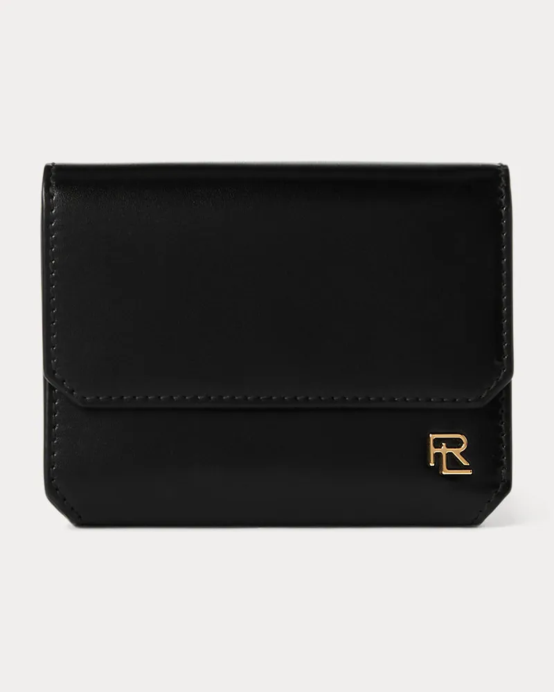Ralph Lauren Kleine vertikale Kalbsleder-Geldbörse RL Black