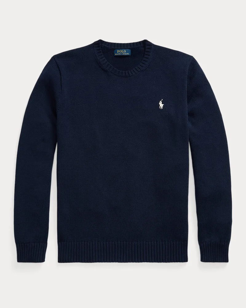 Ralph Lauren Rundhalspullover aus Baumwolle Blue