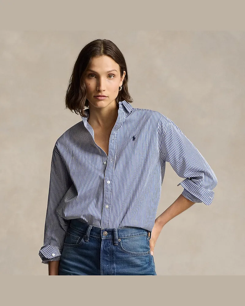 Ralph Lauren Relaxed-Fit Baumwollhemd mit Streifen Blue