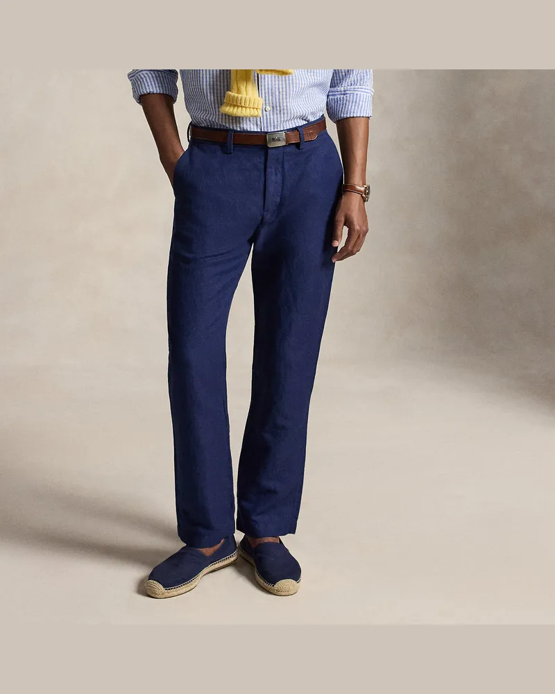 Ralph Lauren Classic-Fit Hose Manhasset mit Leinen Blue