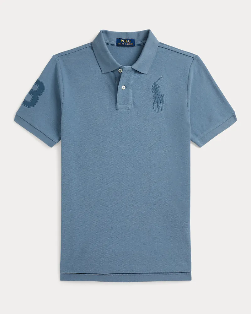 Ralph Lauren Baumwollpiqué-Poloshirt mit Big Pony Blue