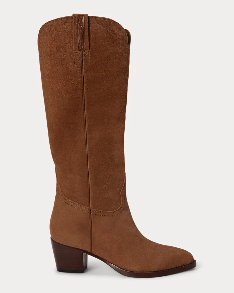 Ralph Lauren Hoher Stiefel Harpher aus Wildleder Brown