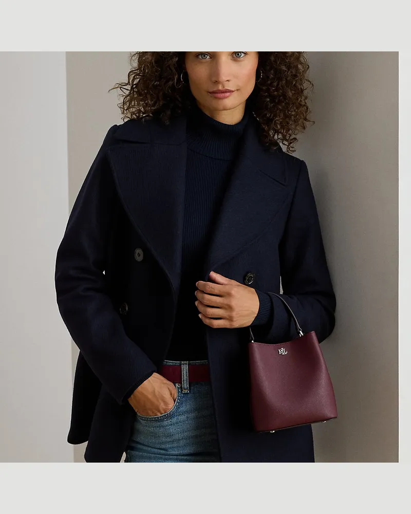 Ralph Lauren Kleine Schraffurleder-Beuteltasche Reese Red