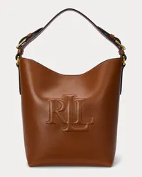 Ralph Lauren Mittelgroße Leder-Beuteltasche Witley Brown