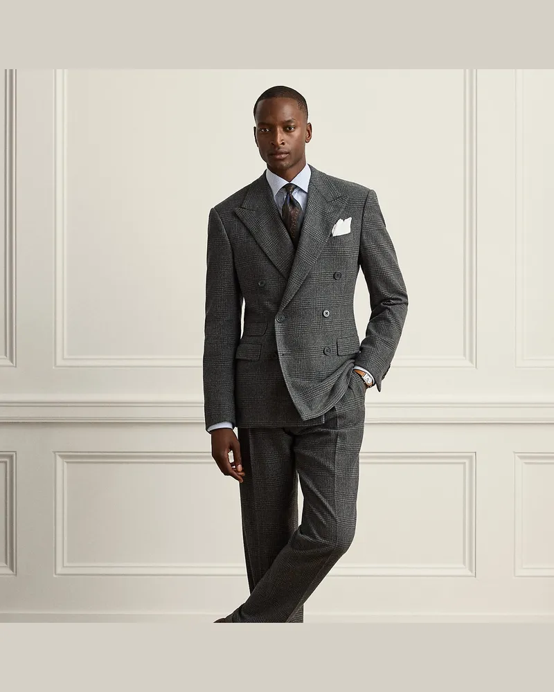 Ralph Lauren Handgefertigter Glencheck-Anzug Gregory Grey