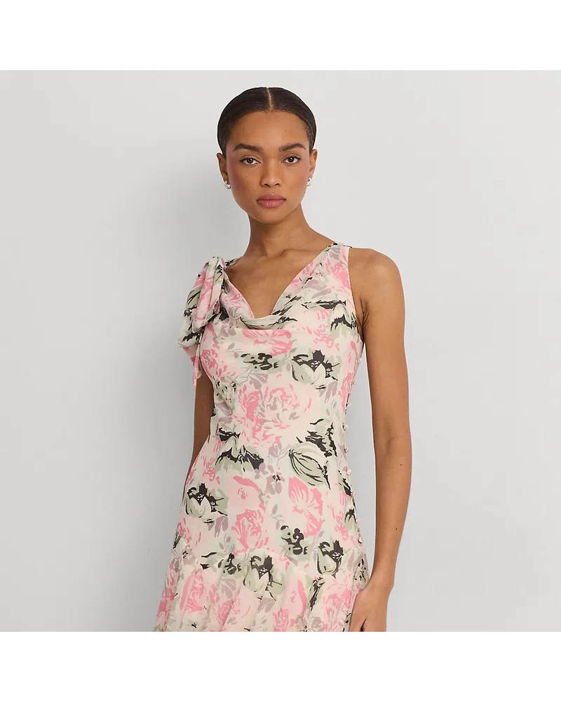 Ralph Lauren Florales Abendkleid aus Knittergeorgette Multi