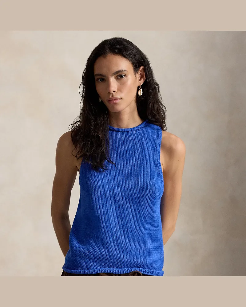 Ralph Lauren Ärmelloses Pullovertop mit Leinen Blue