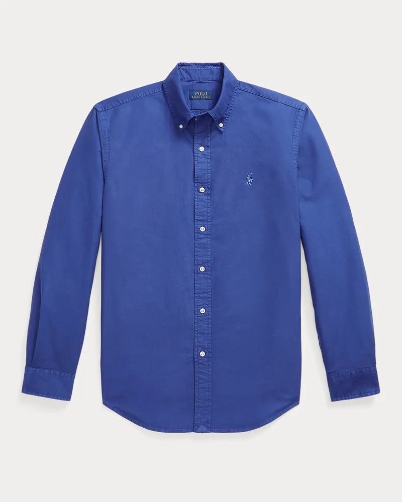 Ralph Lauren Gefärbtes Custom-Fit Oxfordhemd Blue