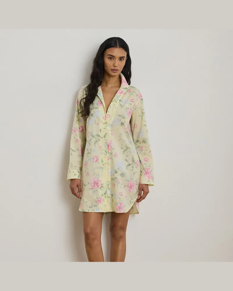 Ralph Lauren Geblümtes Nachthemd aus Batist Yellow