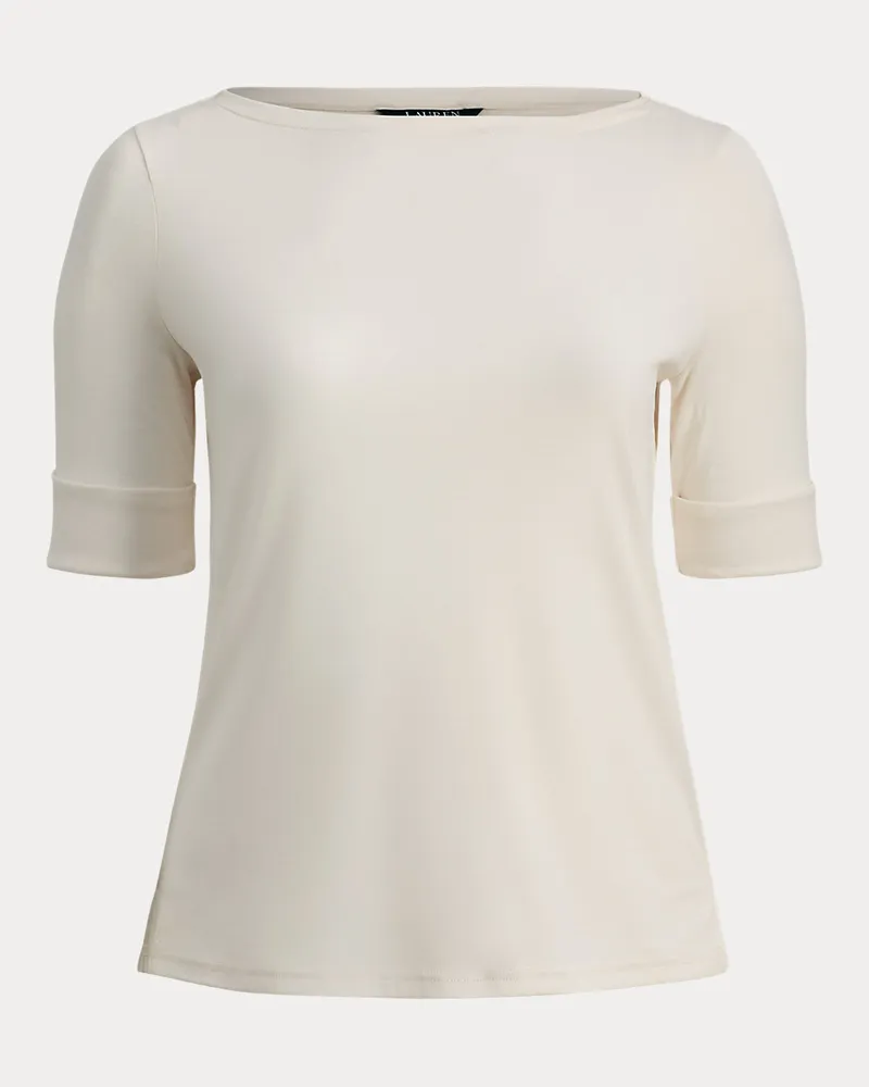 Ralph Lauren Plus Größen - T-Shirt mit U-Boot-Ausschnitt Cream