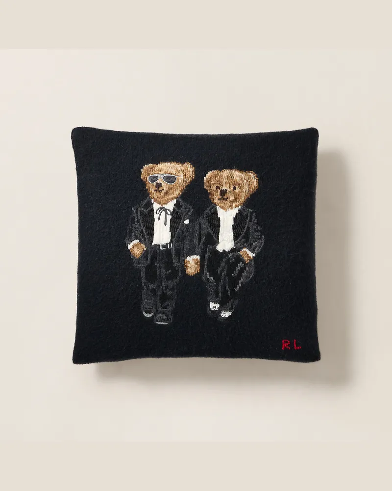Ralph Lauren Home Kissen mit  Ralph Lauren & Ricky Tuxedo Bears Black