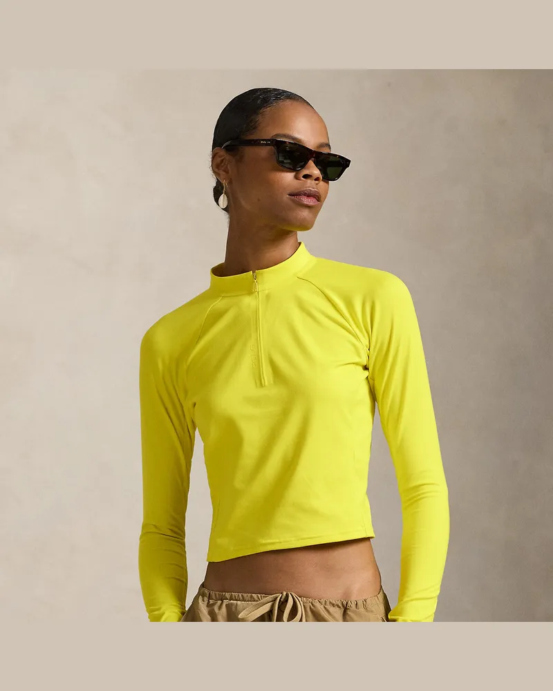 Ralph Lauren Verkürzter Pullover aus Jersey Yellow