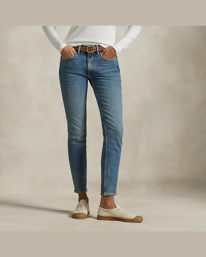 Ralph Lauren Super-Slim-Jeans mit mittlerer Leibhöhe Blue