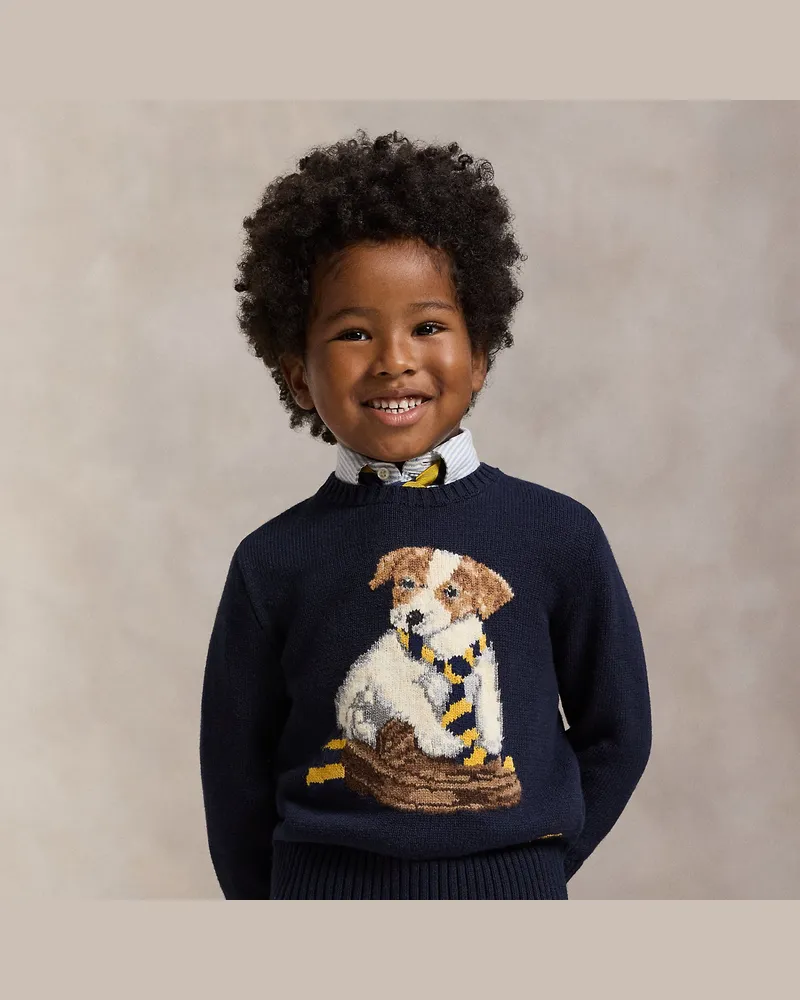 Ralph Lauren Rundhalspullover mit Intarsienstrickerei Blue