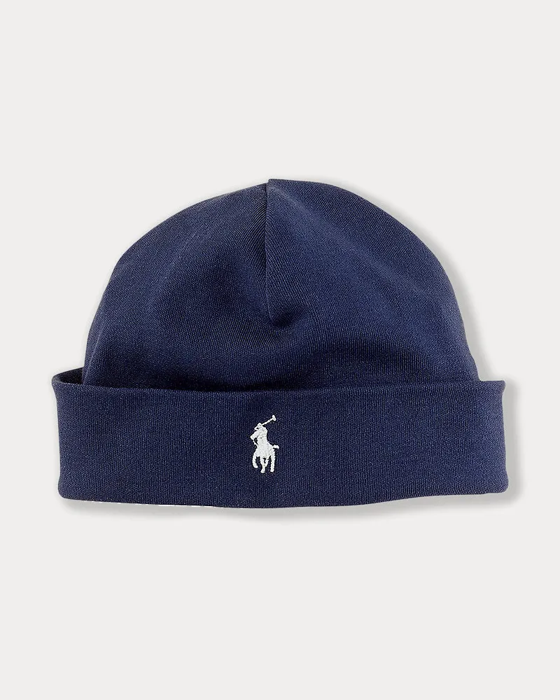 Ralph Lauren Mütze aus Baumwoll-Interlock Blue