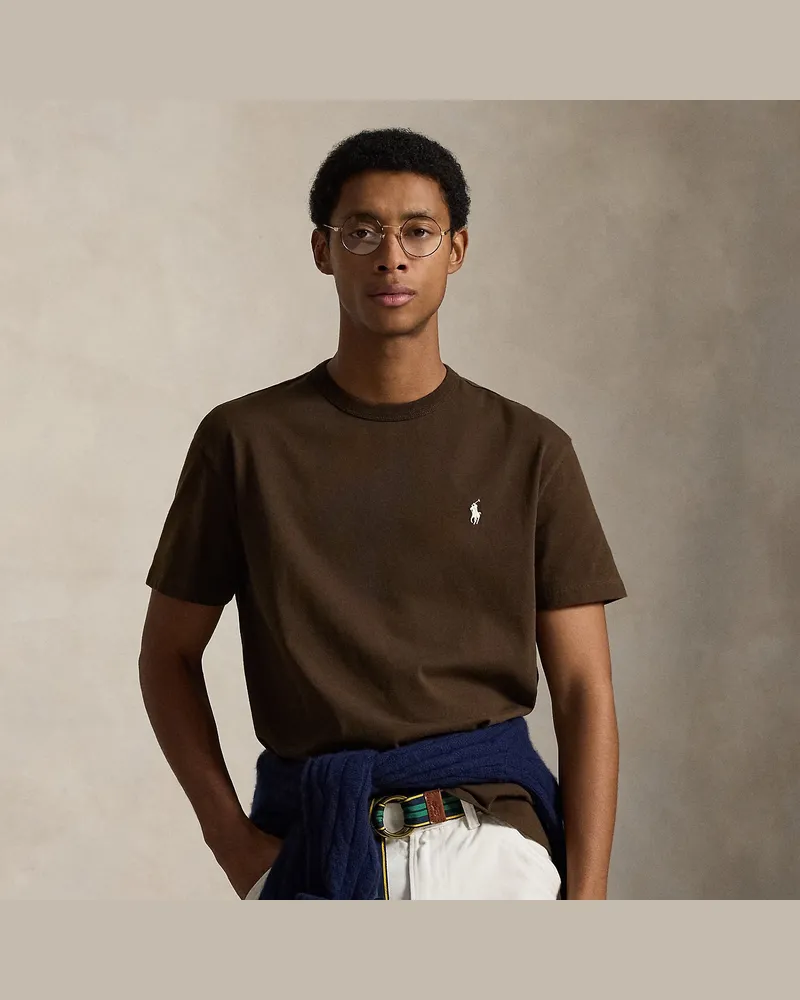 Ralph Lauren Classic-Fit Rundhals-T-Shirt aus Jersey Brown