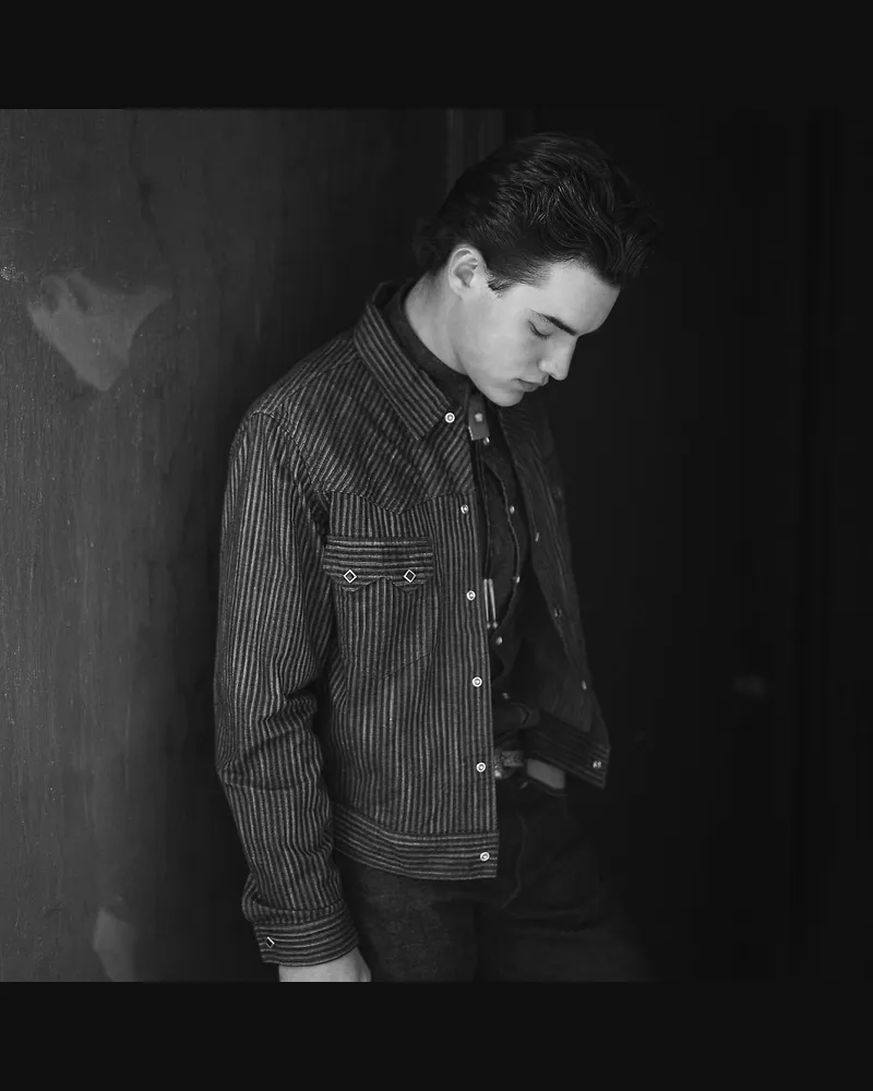 Ralph Lauren Jacke aus gestreiftem Jacquard in Indigo Blue