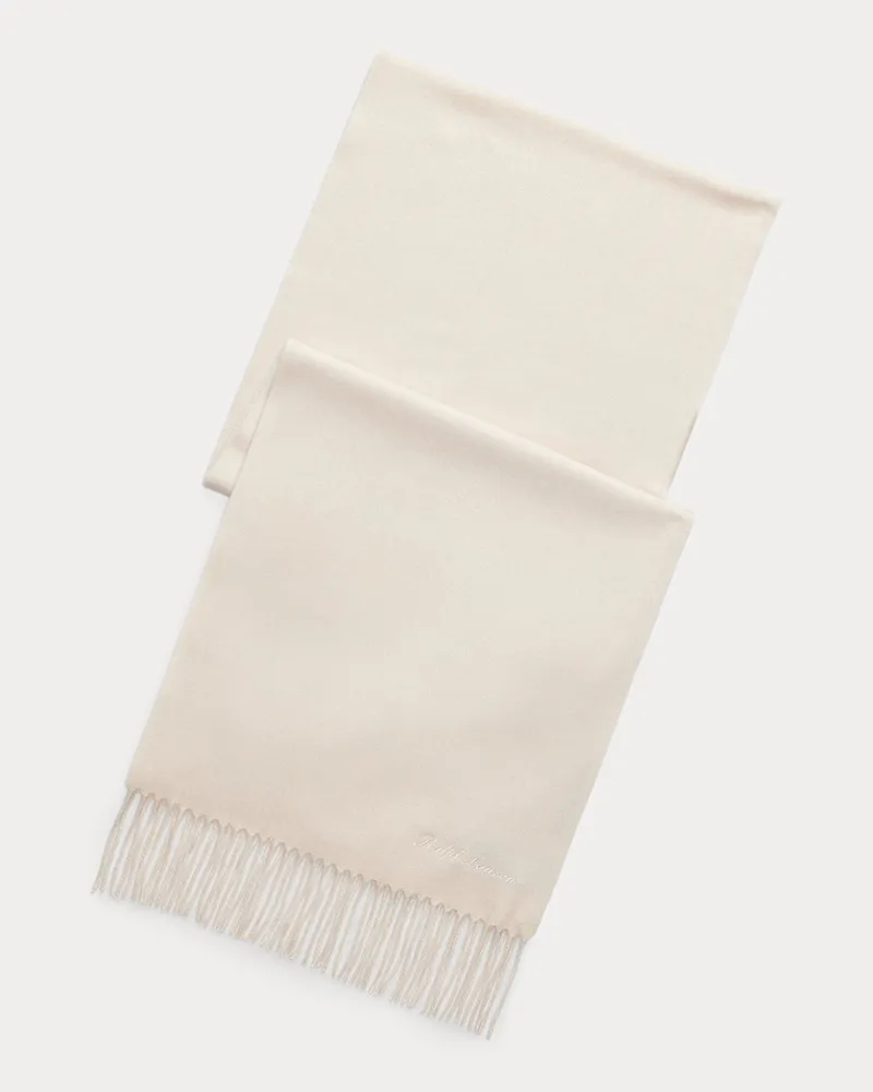 Ralph Lauren Kaschmirschal mit Fransen Cream