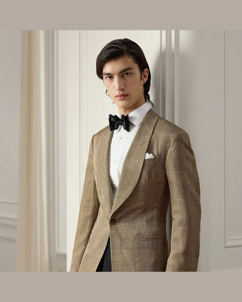 Ralph Lauren Handgefertigtes Sakko Kent aus Seide Brown