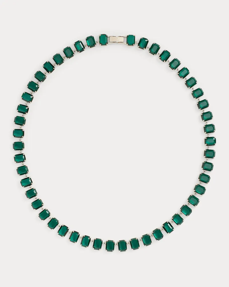 Ralph Lauren Rhodinierte Tenniskette mit Steinen Gold