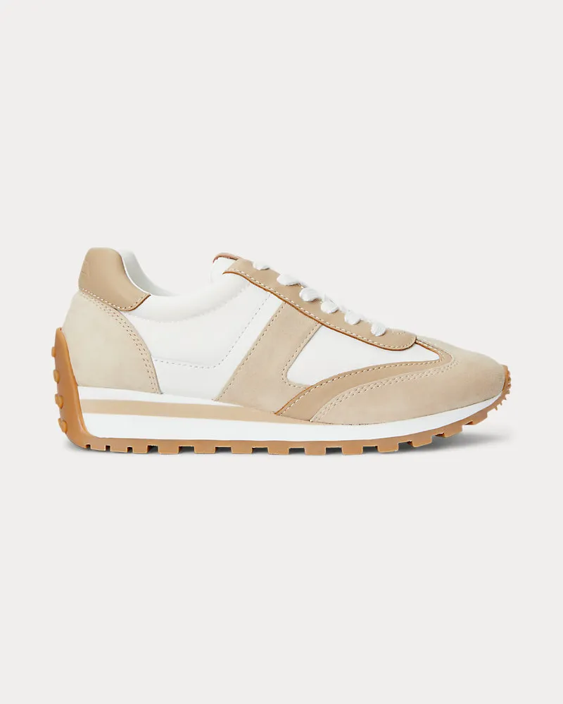 Ralph Lauren Sneaker Dani aus Wildleder und Leder White