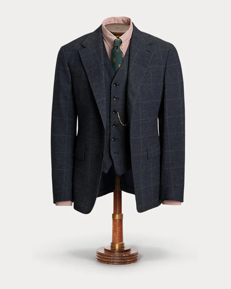 Ralph Lauren Karierte Anzugjacke in Indigo Blue