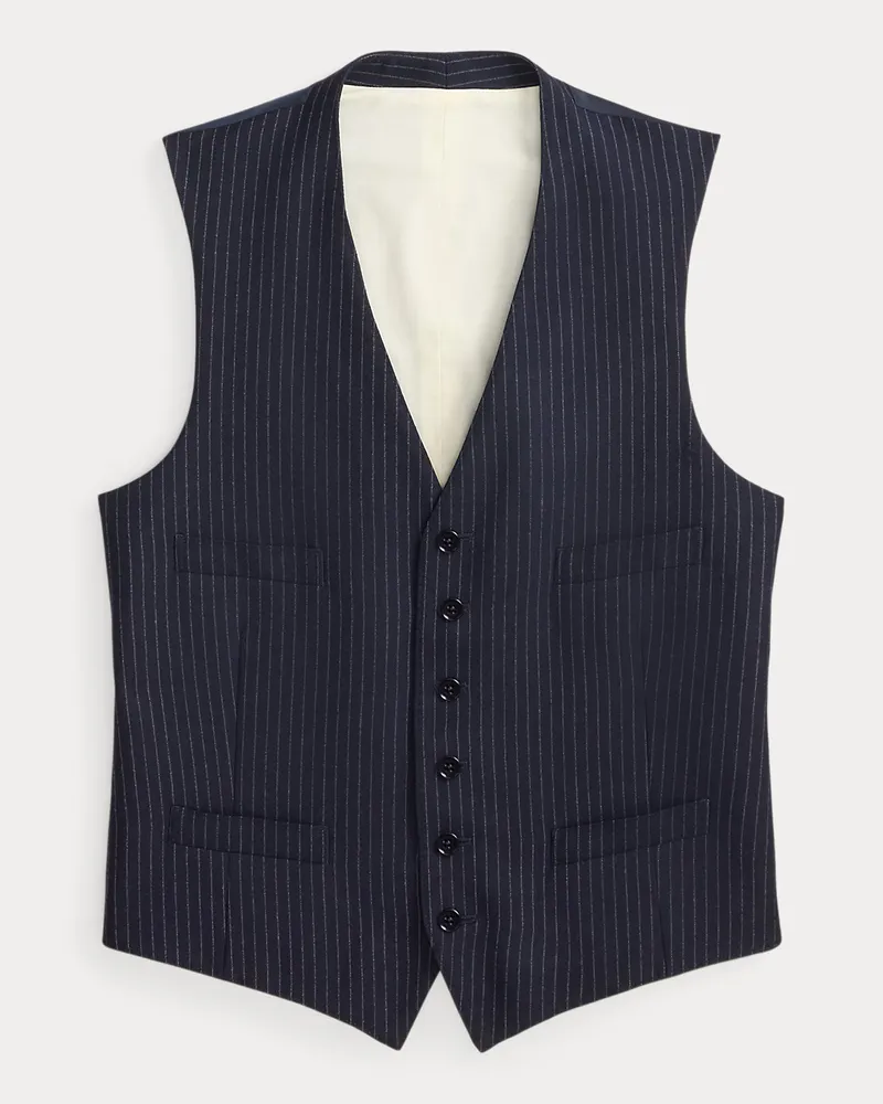 Ralph Lauren Handgeschneiderte Wollweste mit Streifen Blue