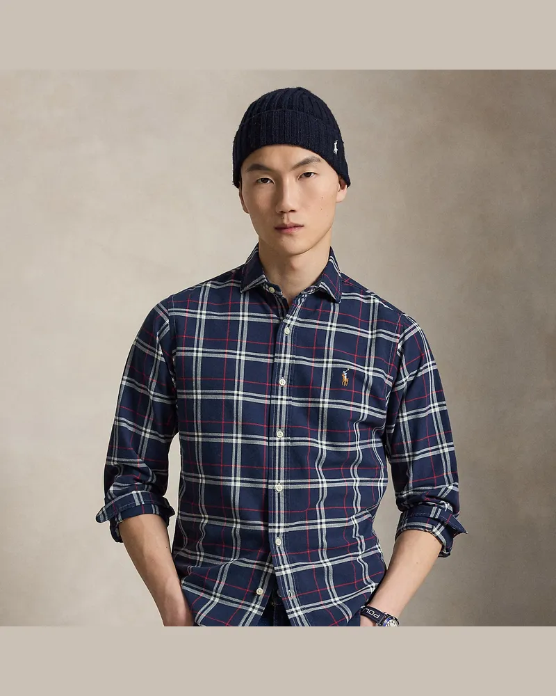 Ralph Lauren Kariertes Custom-Fit Oxfordhemd Blue