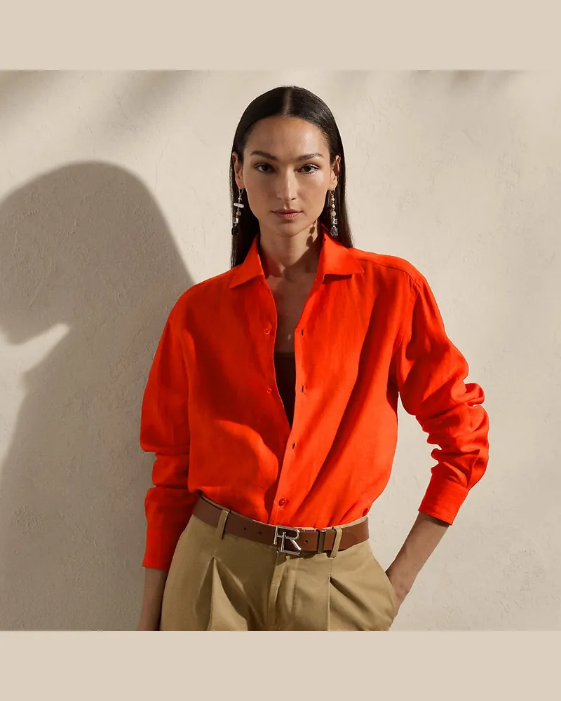 Ralph Lauren Relaxed-Fit Capri-Hemd aus Leinen Orange