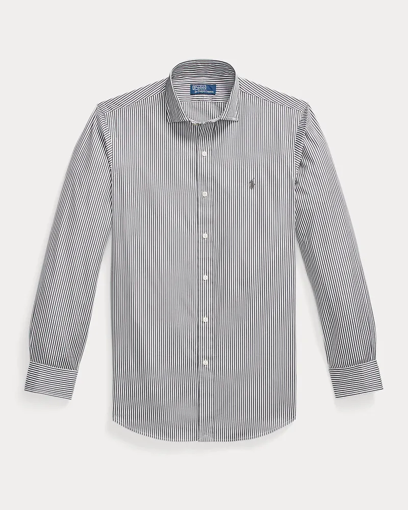 Ralph Lauren Custom-Fit Popelinehemd mit Streifen Grey