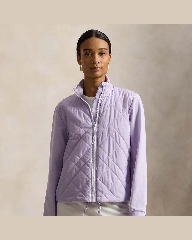 Ralph Lauren Hybrid-Frotteejacke mit Steppbahn vorne Purple
