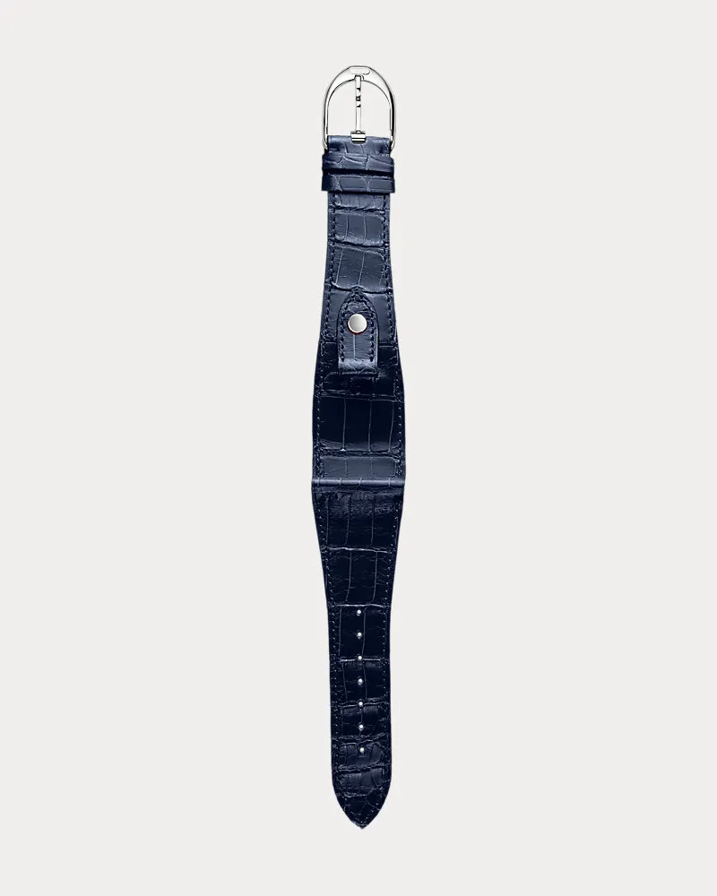 Ralph Lauren Large-Stirrup-Armband, Alligatorleder Blue