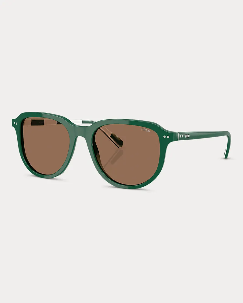 Ralph Lauren Piloten-Sonnenbrille mit Rugby-Streifen Green
