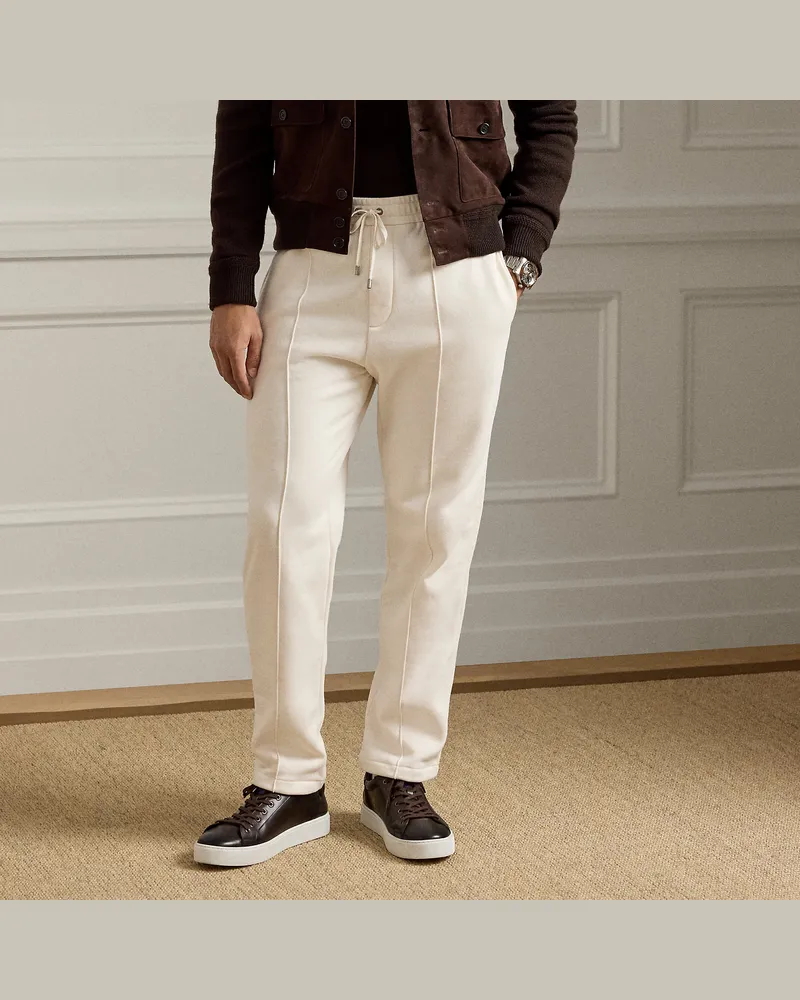 Ralph Lauren Hose aus Baumwoll-Kaschmir-Fleece Cream
