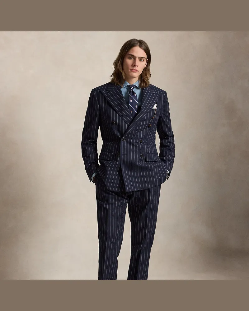 Ralph Lauren Tailored-Fit Polo-Nadelstreifen-Anzug Blue