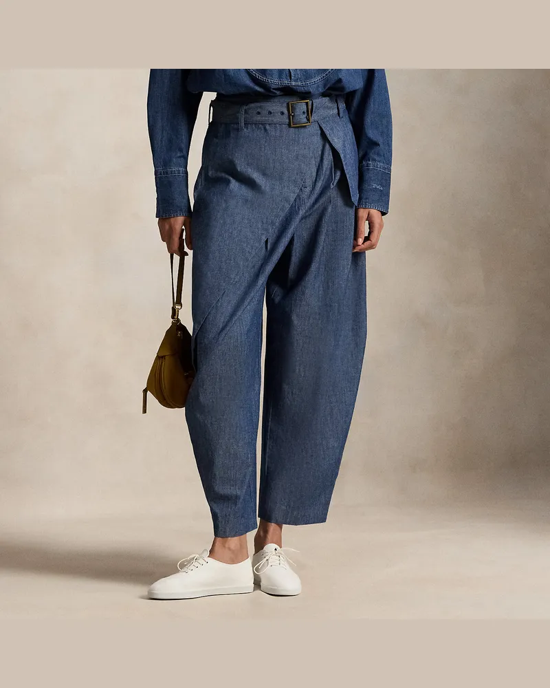 Ralph Lauren Tapered-Fit Wickelhose aus Chambray Blue