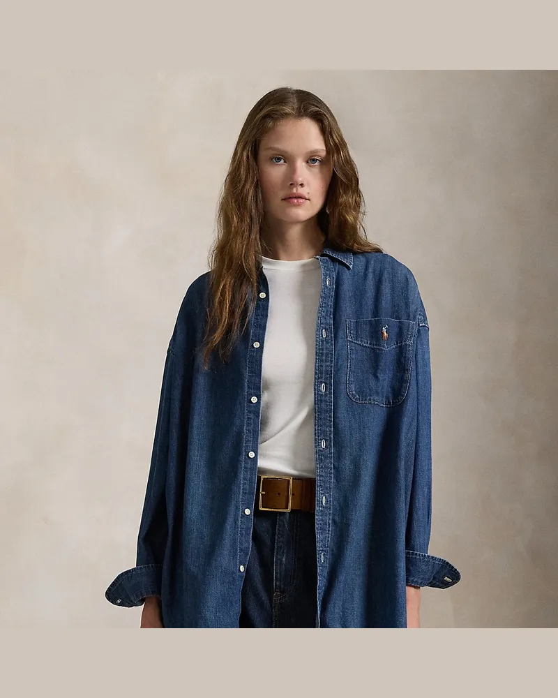 Ralph Lauren Oversize-Fit Hemd aus Denim Blue