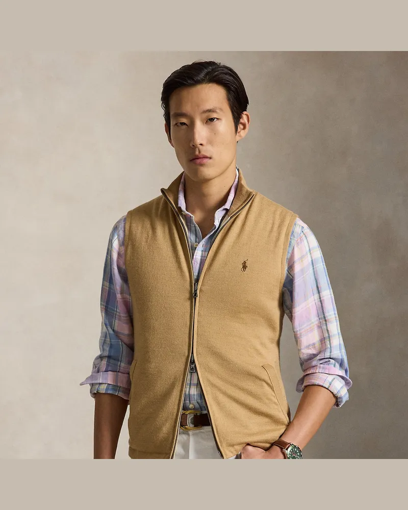 Ralph Lauren Wendbarer Hybrid-Pullunder Tan