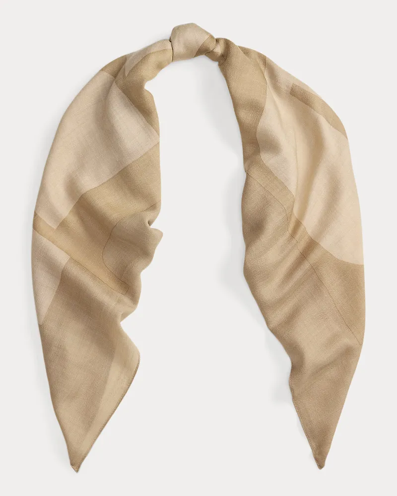 Ralph Lauren Jacquardtuch aus Wolle und Seide Brown