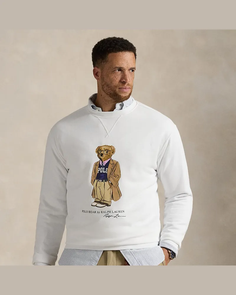 Ralph Lauren Große Größen - Fleece-Sweatshirt mit Polo Bear White