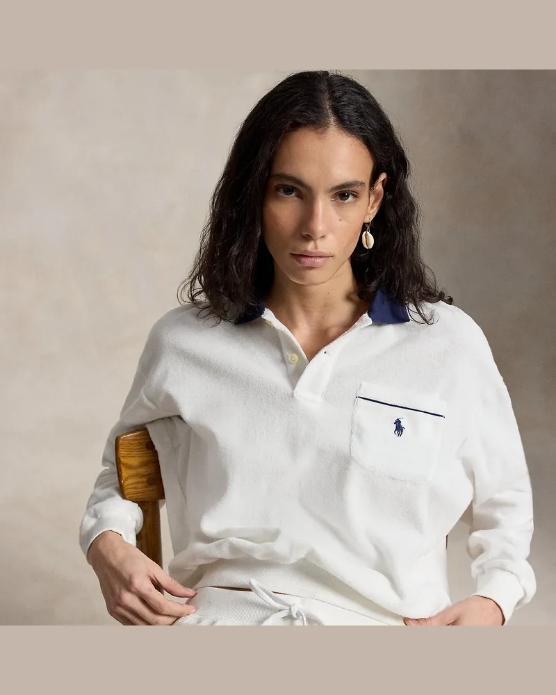Ralph Lauren Langärmliges Poloshirt aus Frottee White