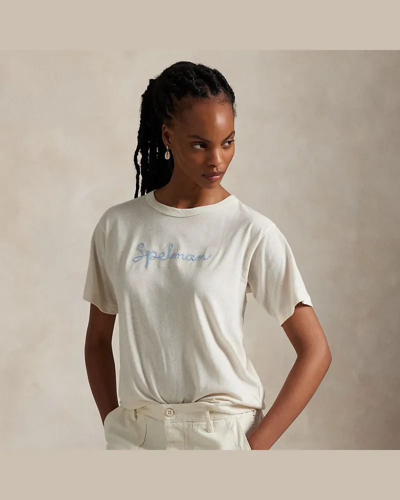 Ralph Lauren Baumwoll-Leinen-T-Shirt Spelman College White