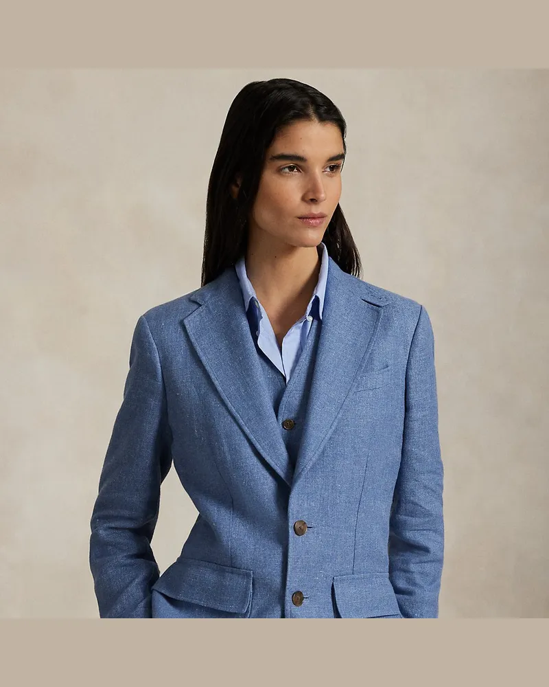 Ralph Lauren Blazer aus Leinen-Baumwoll-Twill Blue