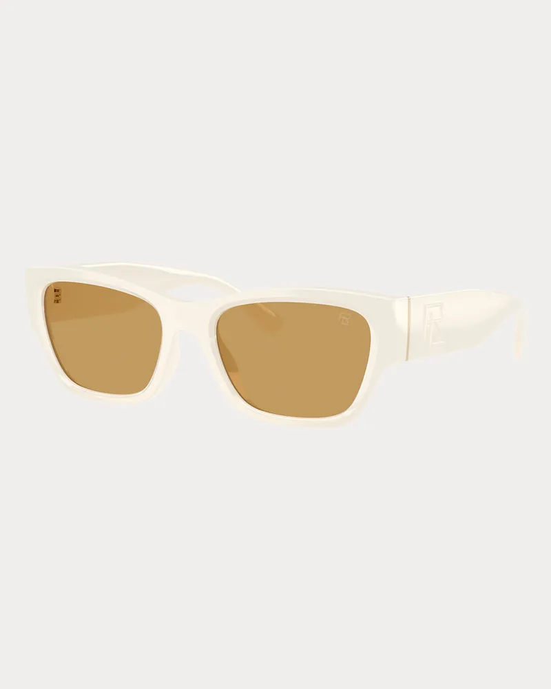 Ralph Lauren Kissenförmige Sonnenbrille RL White