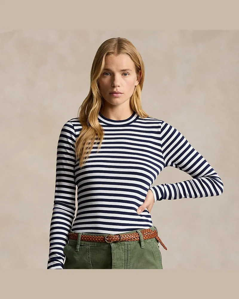 Ralph Lauren Geripptes langärmliges Streifen-T-Shirt Multi