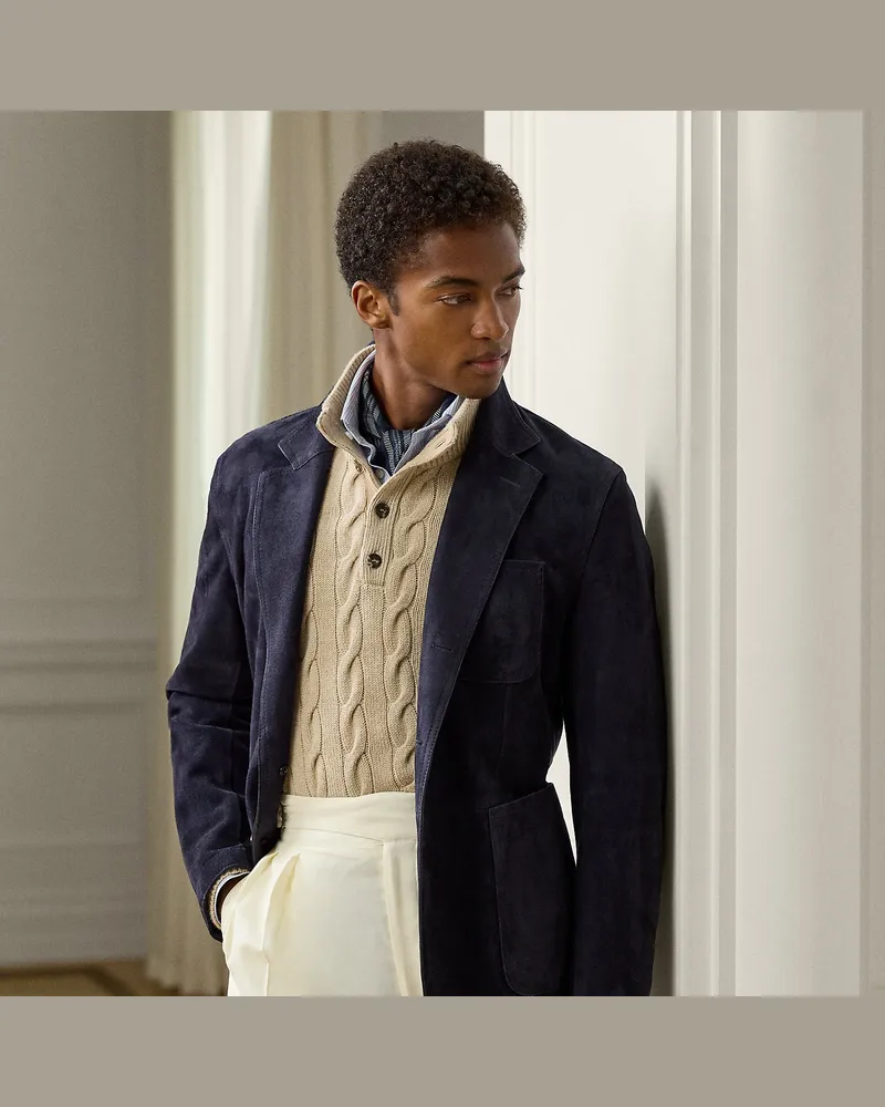 Ralph Lauren Handgeschneidertes Wildleder-Sakko Blue