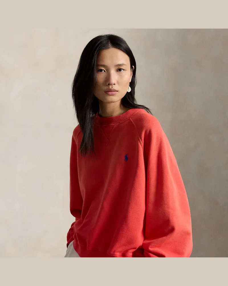 Ralph Lauren Leichter Rundhalspullover aus Fleece Red