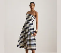 Gestreiftes Cocktailkleid aus Satin