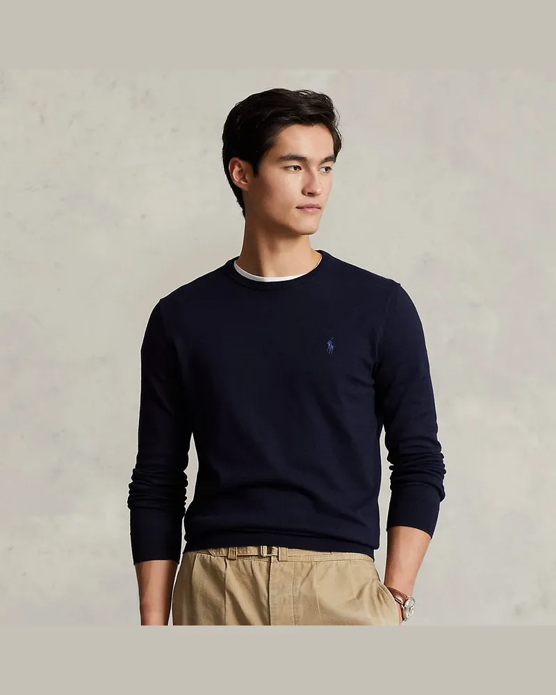 Ralph Lauren Slim-Fit Baumwollpullover Blue
